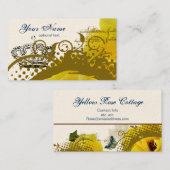 Roses, couronne, remous et cartes de visite de (Devant / Derrière)