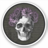 Roses crâne et violet | stickers & autocollants ro (Devant)