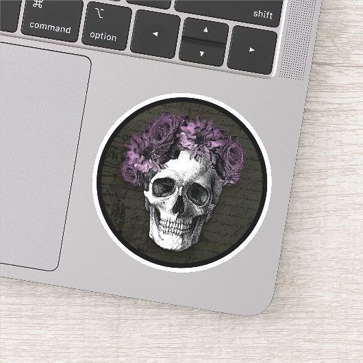 Roses crâne et violet | stickers & autocollants ro (Détail)