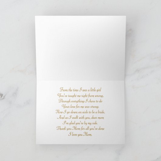 Roses crème blanches. Merci Mère pour mon mariage (Intérieur)