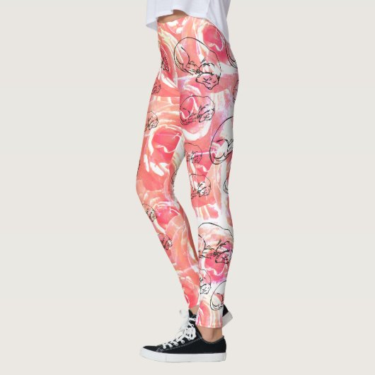 Roses, Dachshund Chien Leggings All-Over-Print (Gauche)