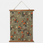 Roses & Daisies Floral Pattern Antique Wallpaper Hangend Wandkleed (Voorkant)