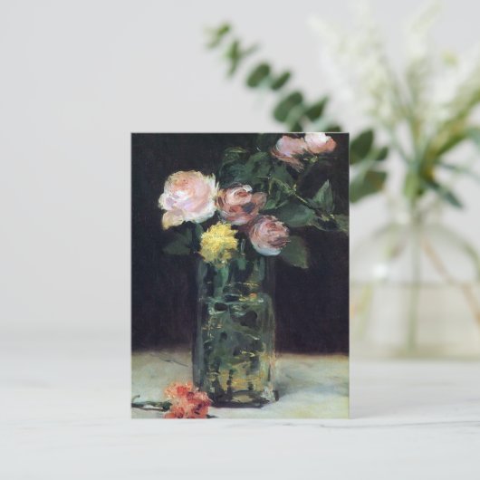 Roses dans un vase en verre par carte postale Mane (Debout devant)