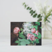 Roses dans une carte postale Vase Crystal (Debout devant)