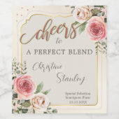 Roses d'aquarelle Cheval Mariage Étiquette de vin (Étiquettes simples)