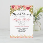 Roses d'aquarelle et Invitation de Fête des mariée (Debout devant)