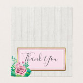 Roses d'aquarelle et Merci rustique en bois (Outside Unfolded)