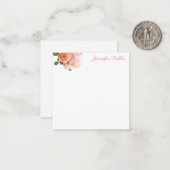 Roses d'aquarelle Fleurs Modèle texte manuscrit (Devant/Arrière en situation)