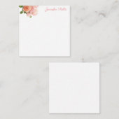 Roses d'aquarelle Fleurs Modèle texte manuscrit (Devant / Derrière)