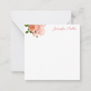 Roses d'aquarelle Fleurs Modèle texte manuscrit