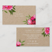 Roses d'aquarelle Luxe Bold sur Carte de visite Kr (Devant / Derrière)