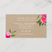 Roses d'aquarelle Luxe Bold sur Carte de visite Kr (Dos)