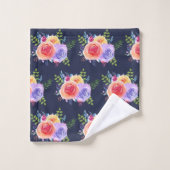 Roses d'aquarelle moderne Floral Bouquet Motif (Gant de toilette)