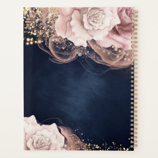 Roses d'aquarelle romantique sur Moody Blue Mariag (Dos)