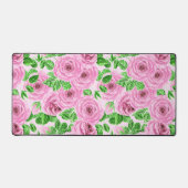 Roses d'aquarelle rose avec feuilles et pattes de  (Recto)