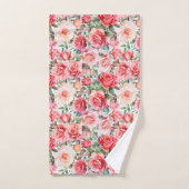 Roses d'aquarelle rose romantique (Serviette à main)