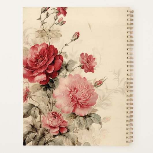 Roses d'aquarelle rouge et rose (Dos)