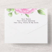 Roses d'aquarelle tous en un Faire-part de mariage (Verso)