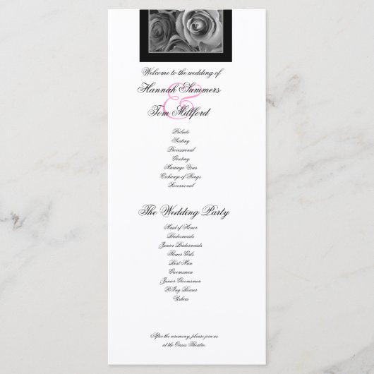 ROSES d'ARGENT et programme de mariage de la LACE (Devant)