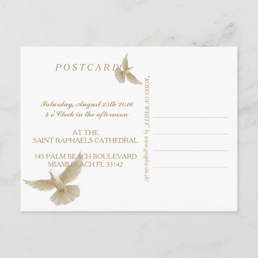 Roses De Blanc - Collection Faire-part de mariage (Dos)