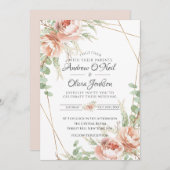 Roses de Blush faire-part de mariage (Devant / Derrière)