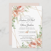 Roses de Blush faire-part de mariage