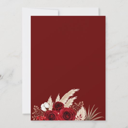 Roses de Bourgogne et Faire-part de mariage de la (Dos)