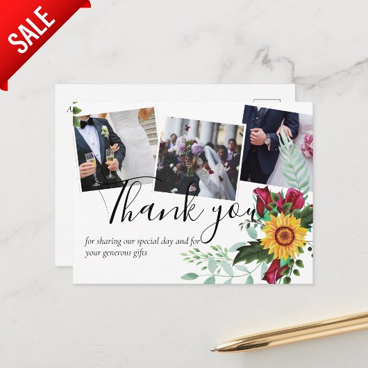 Roses de Bourgogne Tournesols PHOTO Carte de remer