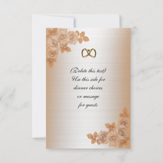 Roses de carte de réponse RSVP (Dos)