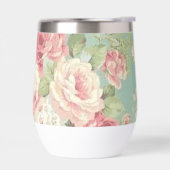 Roses de chou rose sur arrière - plan aqua (Gauche)