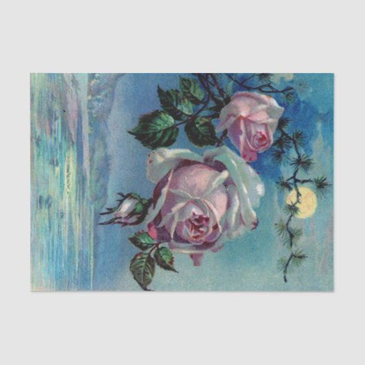 Roses de clair de lune un papier de soie de soie (Recto)