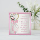 Roses de Coeur Rose blanc Quinceanera Invitation (Debout devant)