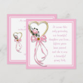 Roses de Coeur Rose Quinceanera Invitation (Devant / Derrière)