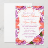 Roses de corail pourpres nuptiales ou invitation (Devant / Derrière)