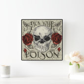 Roses de crâne et horloge en dentelle, Jour du Déc (Maison)