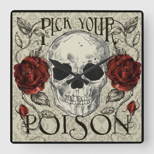 Roses de crâne et horloge en dentelle, Jour du Déc (Recto)