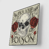 Roses de crâne et horloge en dentelle, Jour du Déc (Angle)