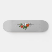 Roses de crâne et plateau de skateboard d'épée (Horz)
