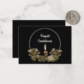 Roses De Deuil Et Carte De Sympathie Aux Bougies (Devant/Arrière en situation)