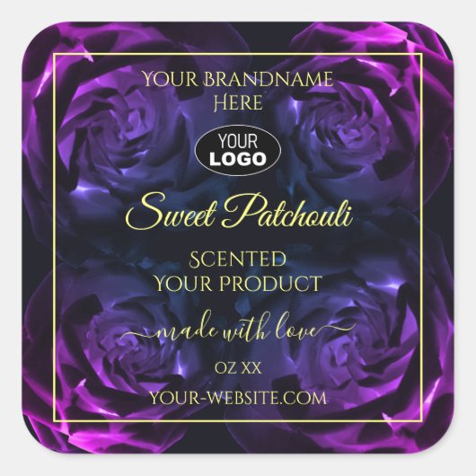 Roses de fleurs rose violet Étiquette de produit A (Devant)