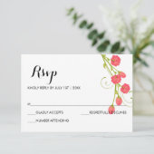 Roses de jardin Fuchsia - Carte RSVP (Debout devant)