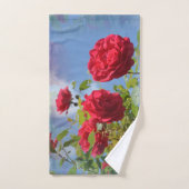 Roses de jardin rouges (Serviette à main)