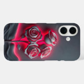 Roses de Neon Rouge sur coque iphone de Coque noir (Verso (horizontal))