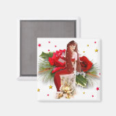 Roses de Noël, aimant (Recto/Verso)