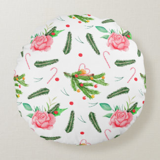 Roses de Noël Coussin ronde