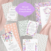 Roses de pêche, Carte RSVP de mariage de la vigne 