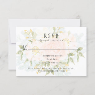 Roses de pêche douce et verdure correspondant RSVP