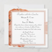 Roses de pêche et Faire-part de mariage de dentell (Dos)
