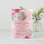 Roses de photos Célébration de la vie Invitation (Debout devant)