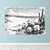 *~* Roses de plage B & W TV2 toile étirée Impressi (Insitu (Plancher de Bois))
